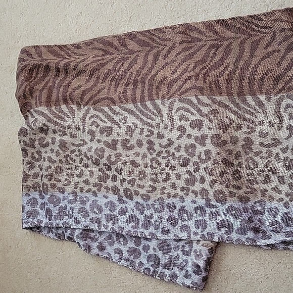 Infinity Scarf Brown Tan Beige Cheetah Animal Print - Picture 3 of 3